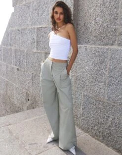 Mid Rise Straight Leg Cotton Cargo Pant -Style Fashion Fit zuma wide leg pant sea mist front pw120225cot