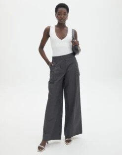 Stitch Detail Faux Leather Pant -Style Fashion Fit zuma wide leg pant shadow dancer front pw120225cot